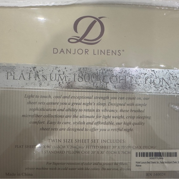 DANJOR LINENS PLATINUM 1800 COLLECTION SIZE: TWIN COLOR GREEN. - Picture 3 of 3